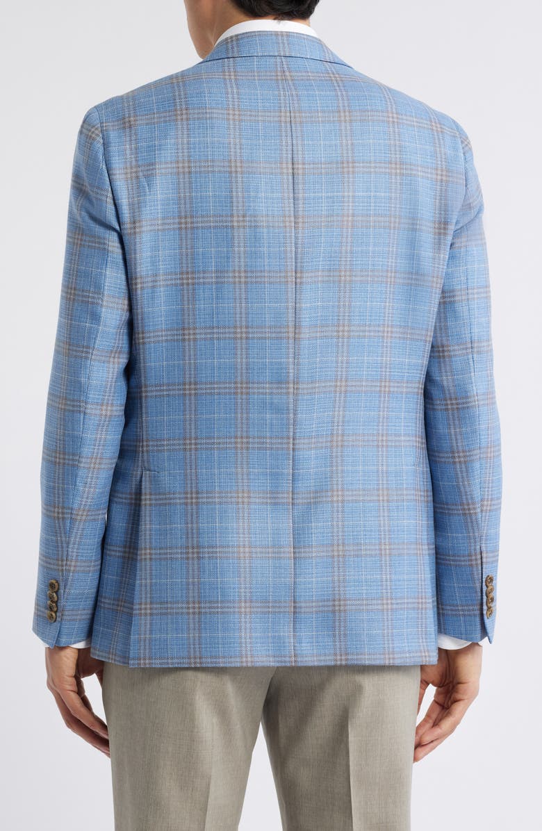 Jack Victor Midland Contemporary Fit Plaid Slub Wool Sport Coat, Alternate, color, Light Blue