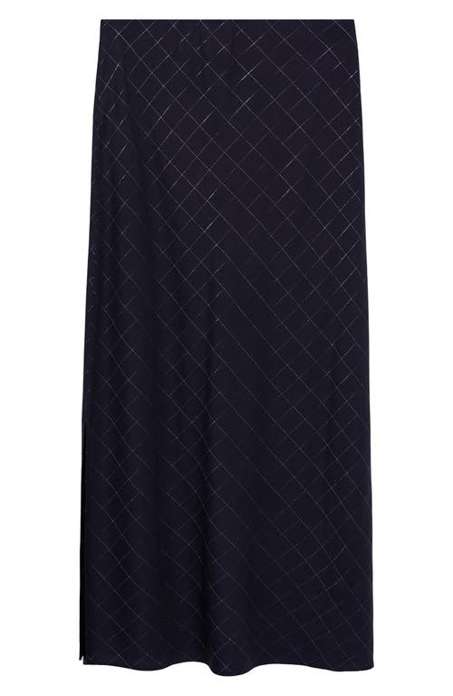 Mango Teen Metallic Plaid Maxi Skirt In Blue