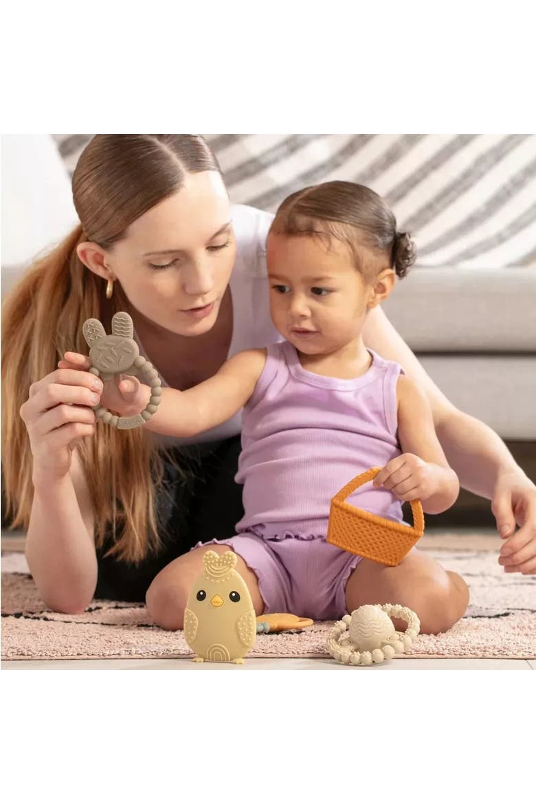 Easter Plush  Basket and Baby Teethers 16-Piece Set, Alternate, color, Neutral