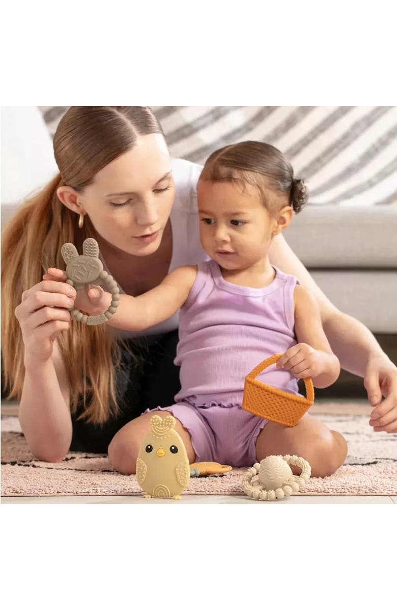 Sperric Easter Plush  Basket and Baby Teethers 13-Piece Set, Alternate, color, Neutral