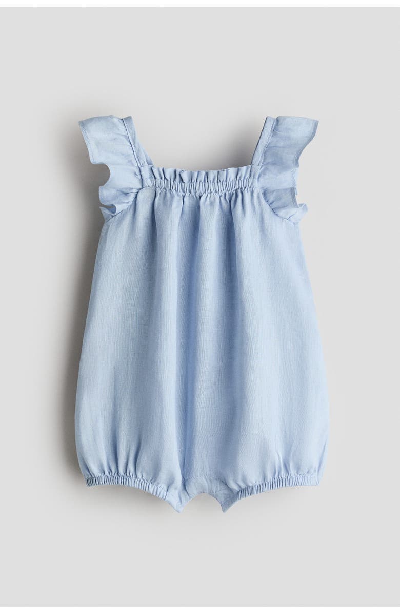 H&M Linen Romper Suit, Main, color, Light Blue