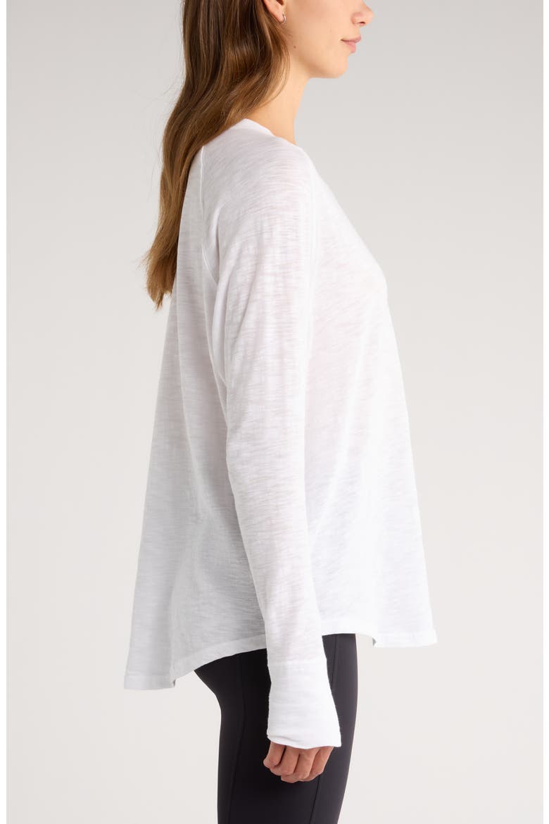 Relaxed Washed 2.0 Long Sleeve Slub Tee, Alternate, color, WHITE