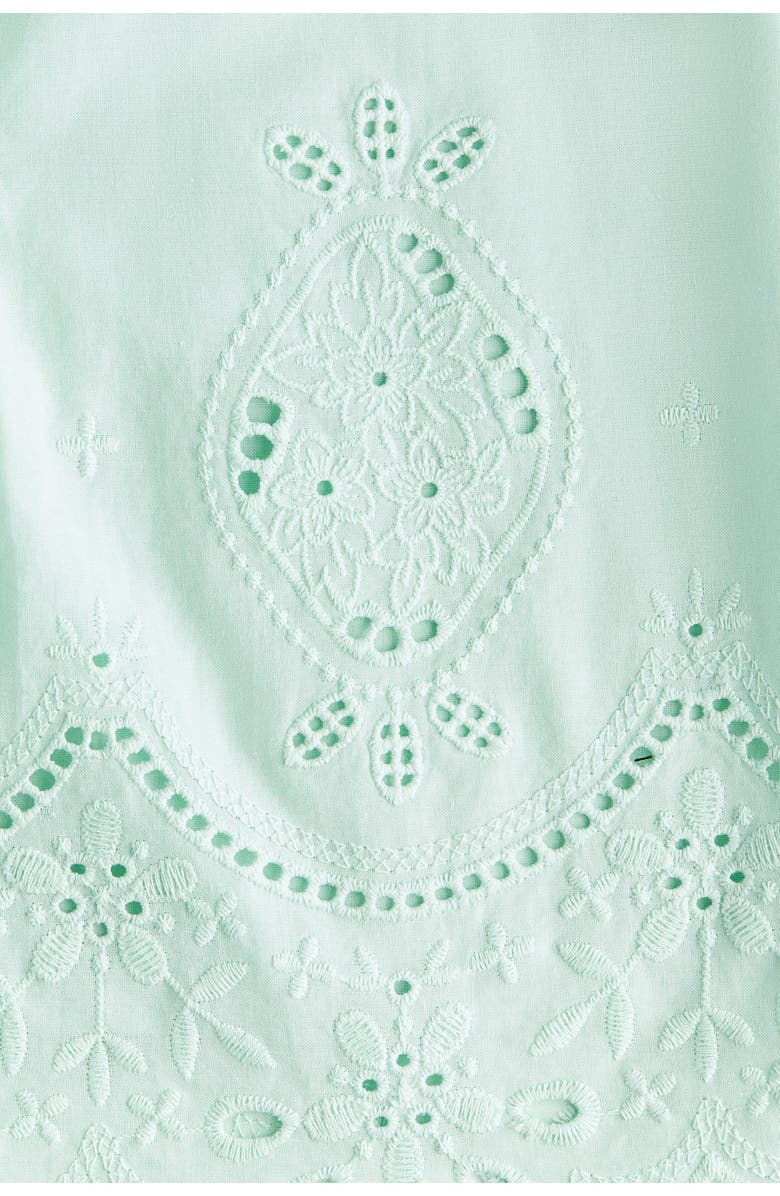 H&M Eyelet-embroidered dress with flared skirt, Alternate, color, Light Turquoise