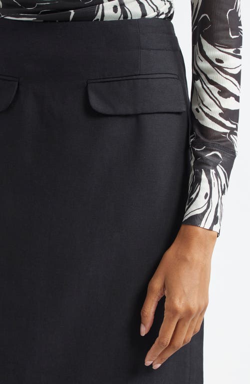 Farm Rio Flap Pocket Midi Skirt In Black