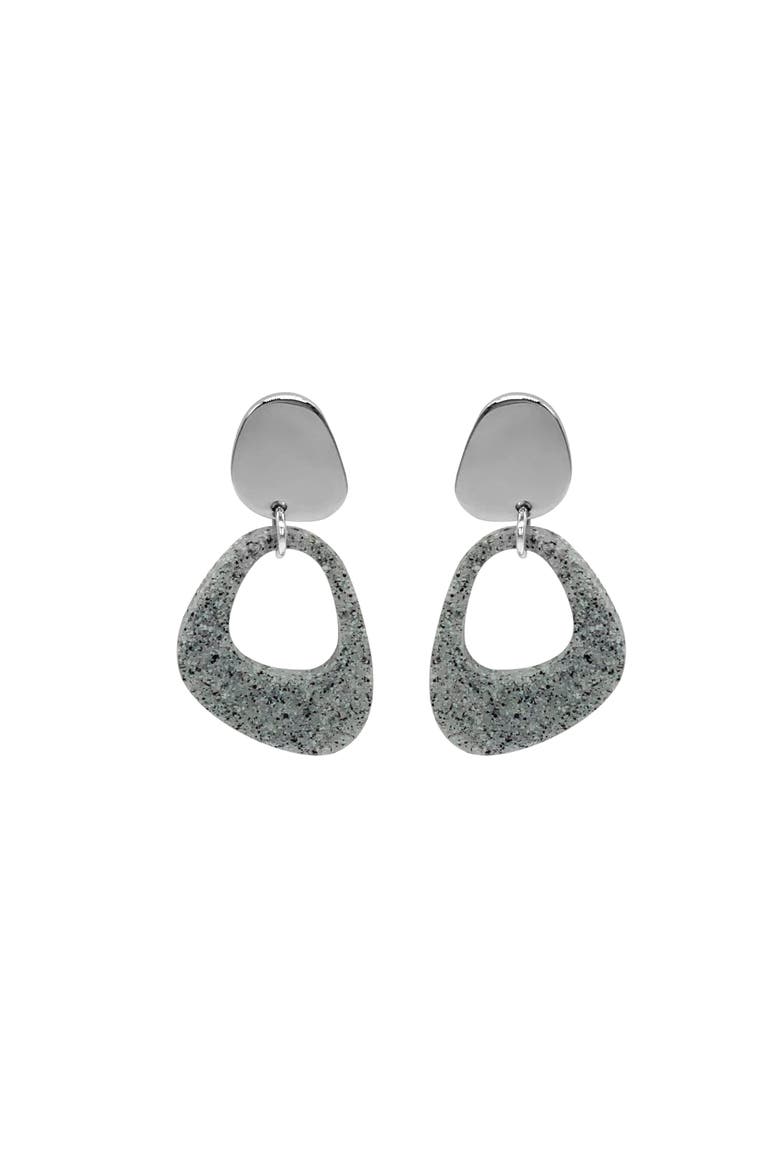 Pebble Drop Earrings, Main, color, Grey Stone