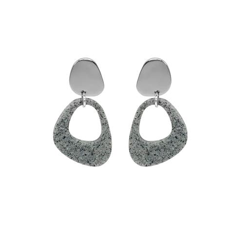 Pebble Drop Earrings - Grey Stone