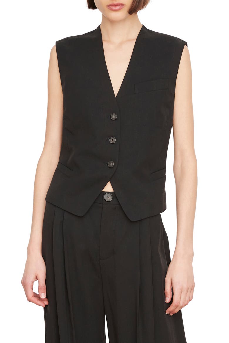 Drapey Tencel® Lyocell Vest, Main, color, BLACK