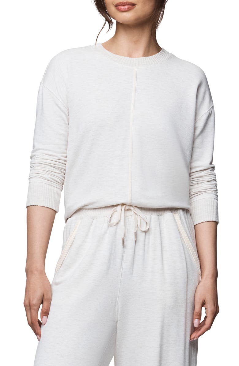 Splendid Supersoft Trim Sweatshirt, Main, color, Pale Oak White Heather