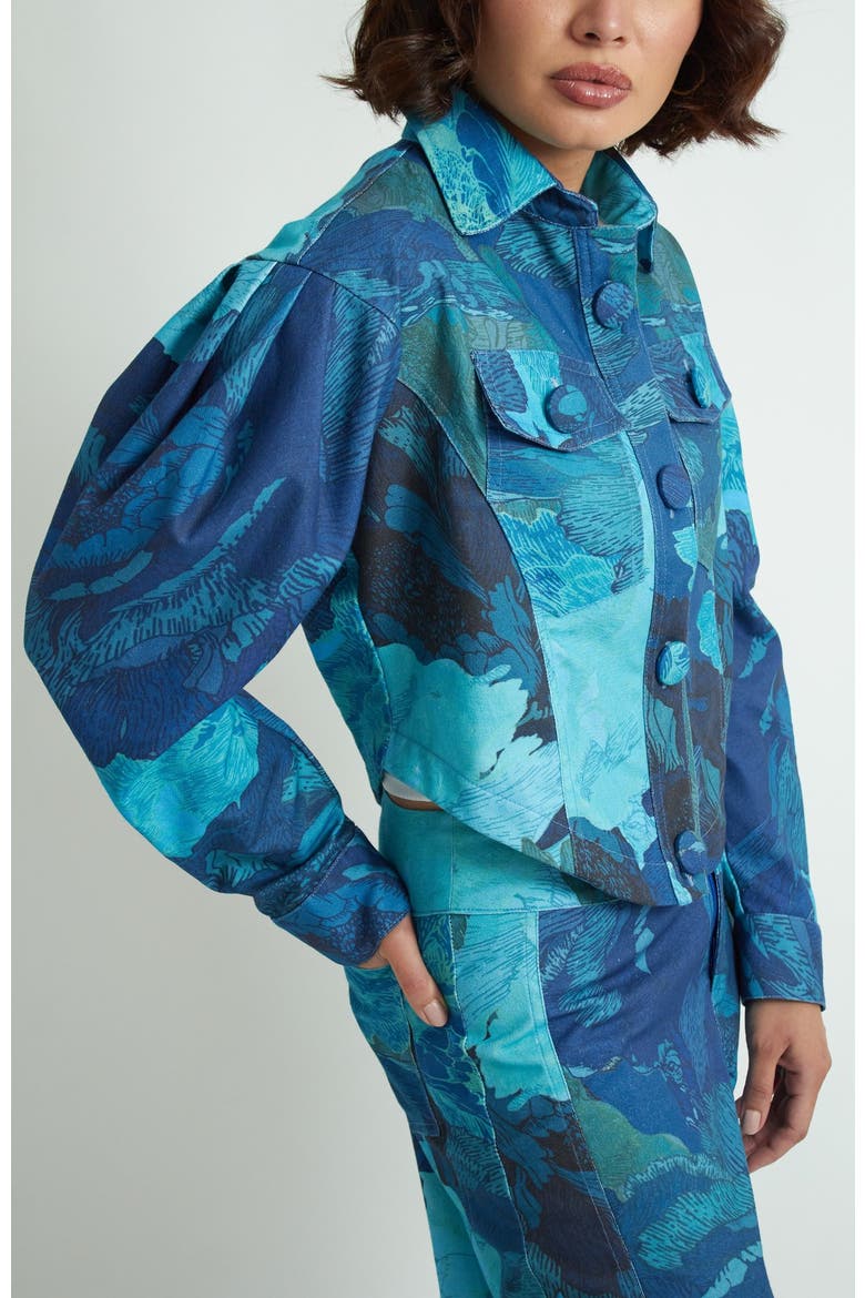 Bliss Jacket, Alternate, color, Floral camo in shades of blue