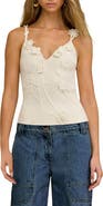 Cult Gaia Emiliana Floral Appliqué Knit Camisole