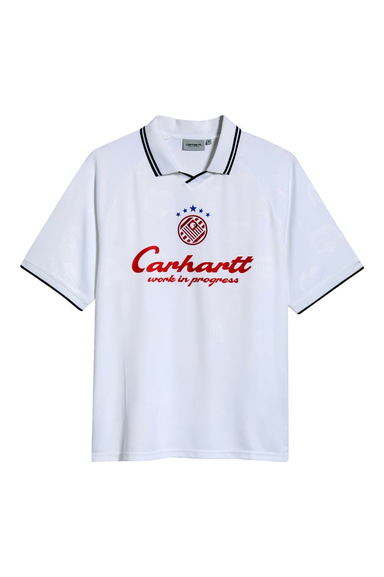 Terrace Football Embroidered Graphic Polo, Main, color, HEART WHT