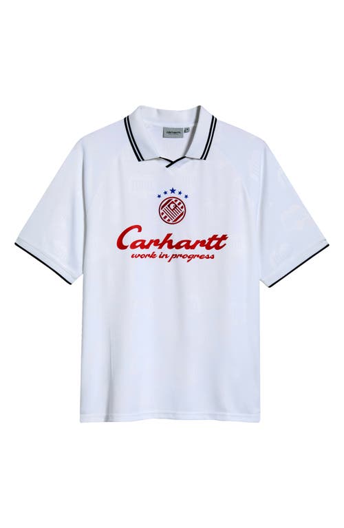 Carhartt Work In Progress Terrace Football Embroidered Graphic Polo In Multi