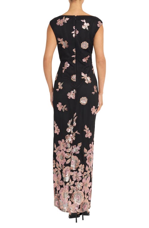 Maggy London Sequin Sleeveless Gown In Black