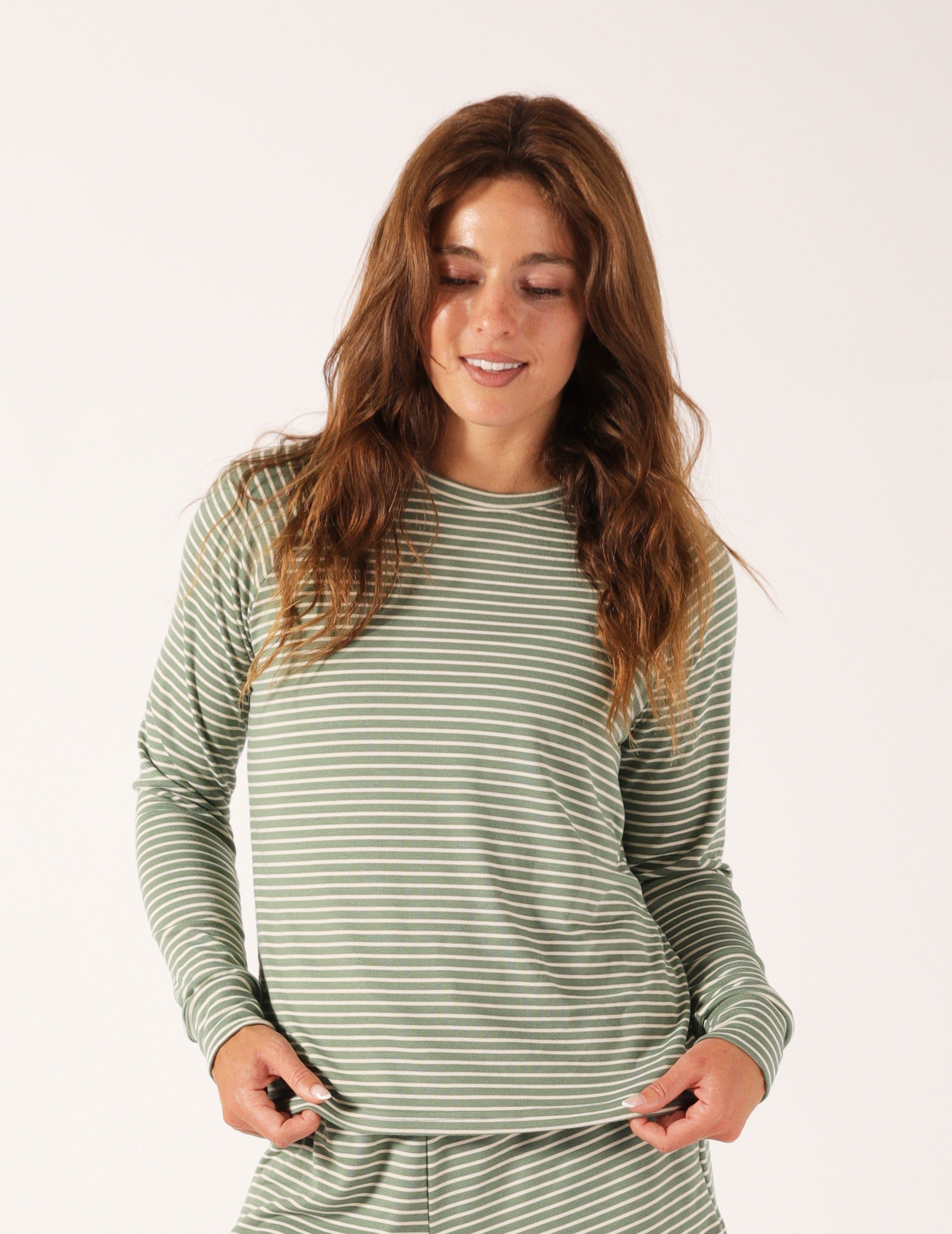 selected Basil Oatmilk Stripe