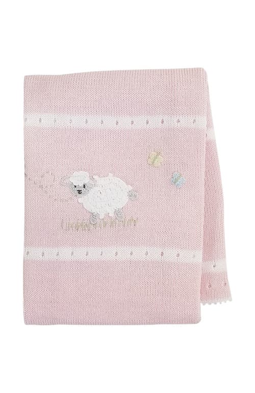 Melange Collection Lamb Baby Blanket In Pink