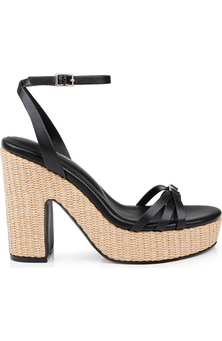 L'AGENCE Genevra Ankle Strap Platform Sandal, Alternate, color, Black Leather