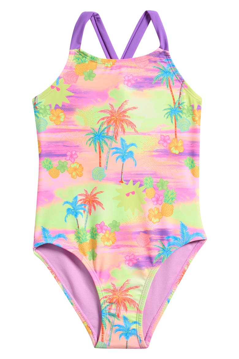 Kids' Bungee Back Swimsuit, Main, color, MULTI COLOR