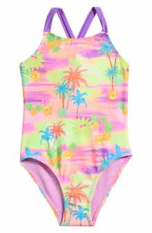 Breaking Waves Kids' Bungee Back Swimsuit