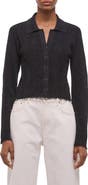 Helmut Lang Raw Edge Linen Blend Cardigan