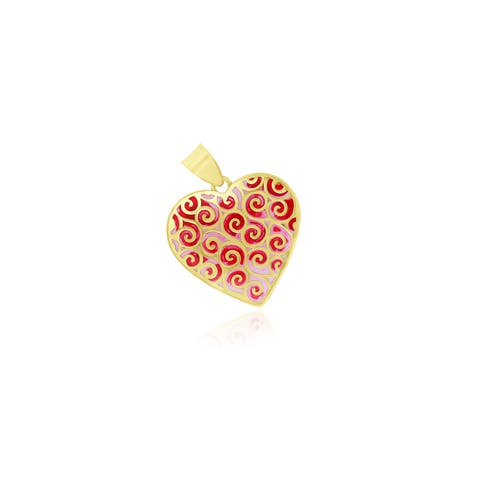 Rose Enamel Heart Charm