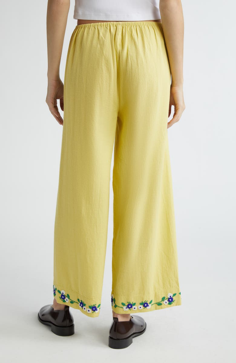 Bode Beaded Chicory Wide Leg Crop Pants, Alternate, color,