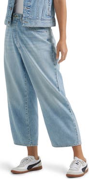 Lee Button Fly High Waist Loose Fit Ankle Jeans