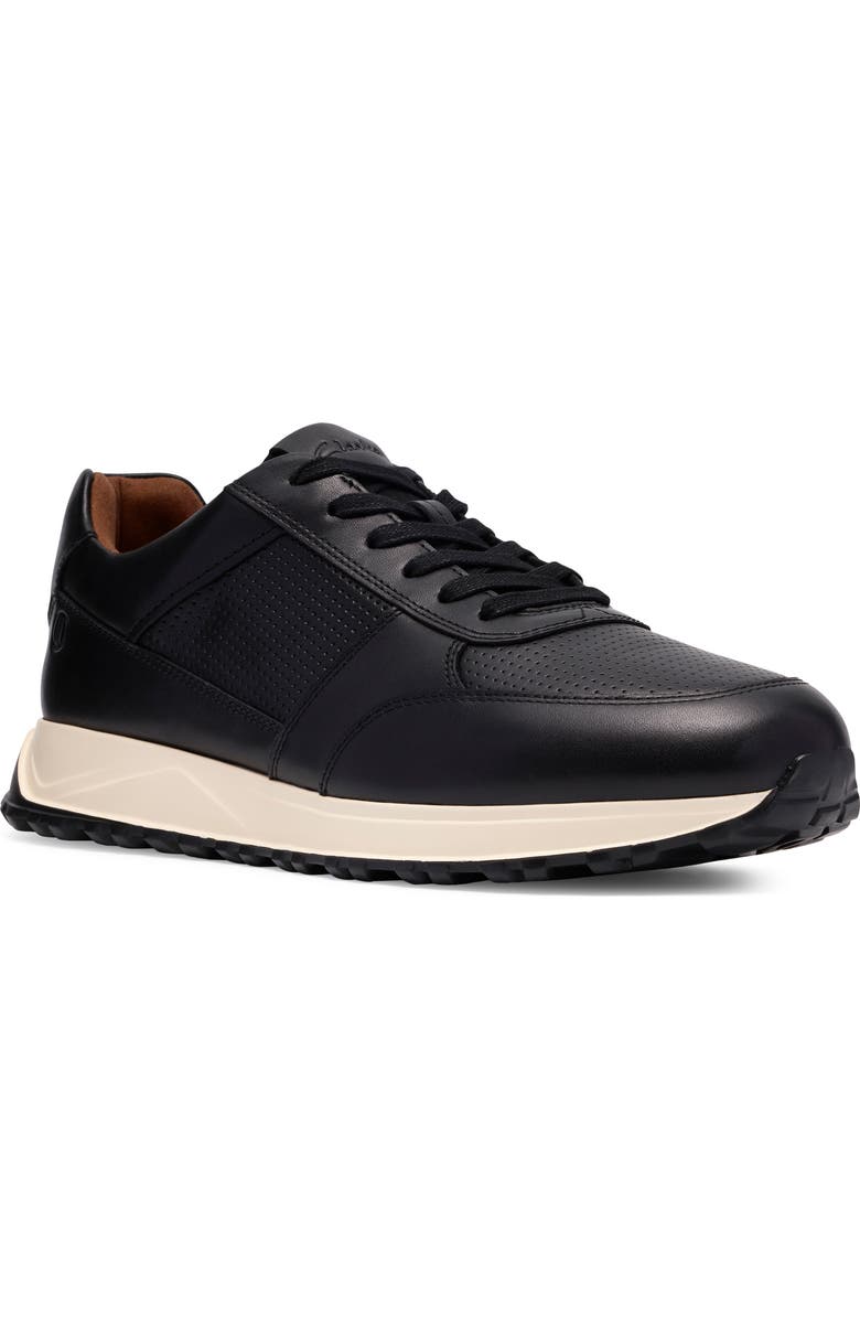 Clarks<sup>®</sup> Radwell Lace-Up Leather Sneaker, Main, color, Black Leather