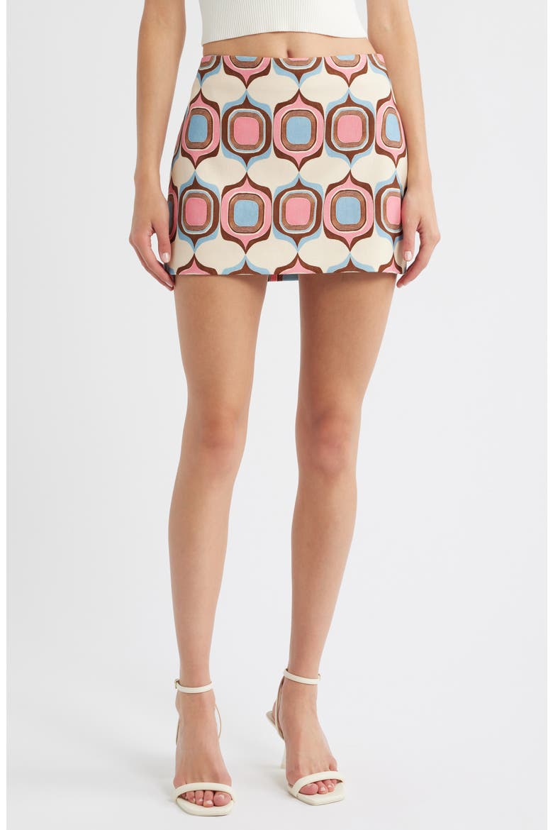 Jane Print Miniskirt, Main, color, PASTEL PINK