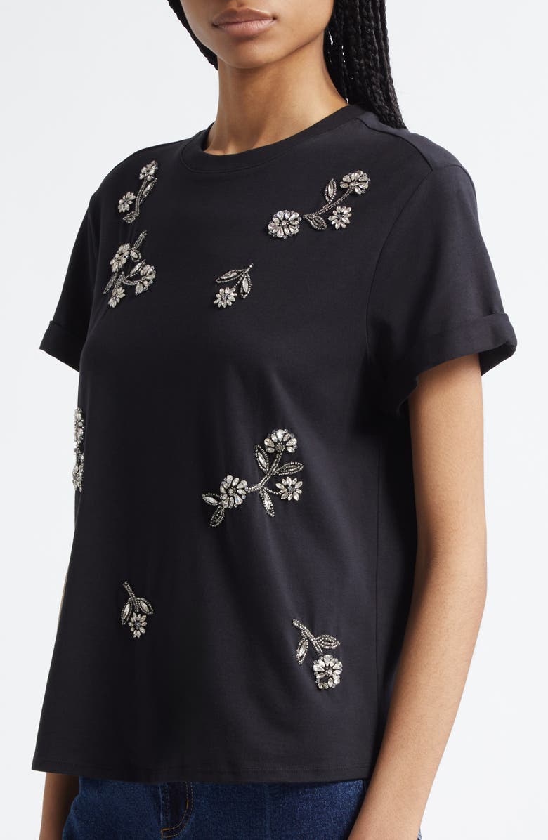 Cinq à Sept Rhinestone Vines T-Shirt, Alternate, color, 