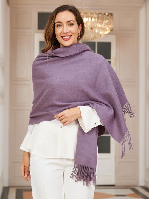 Silksilky Pure Wool Scarf Shawl In Purple