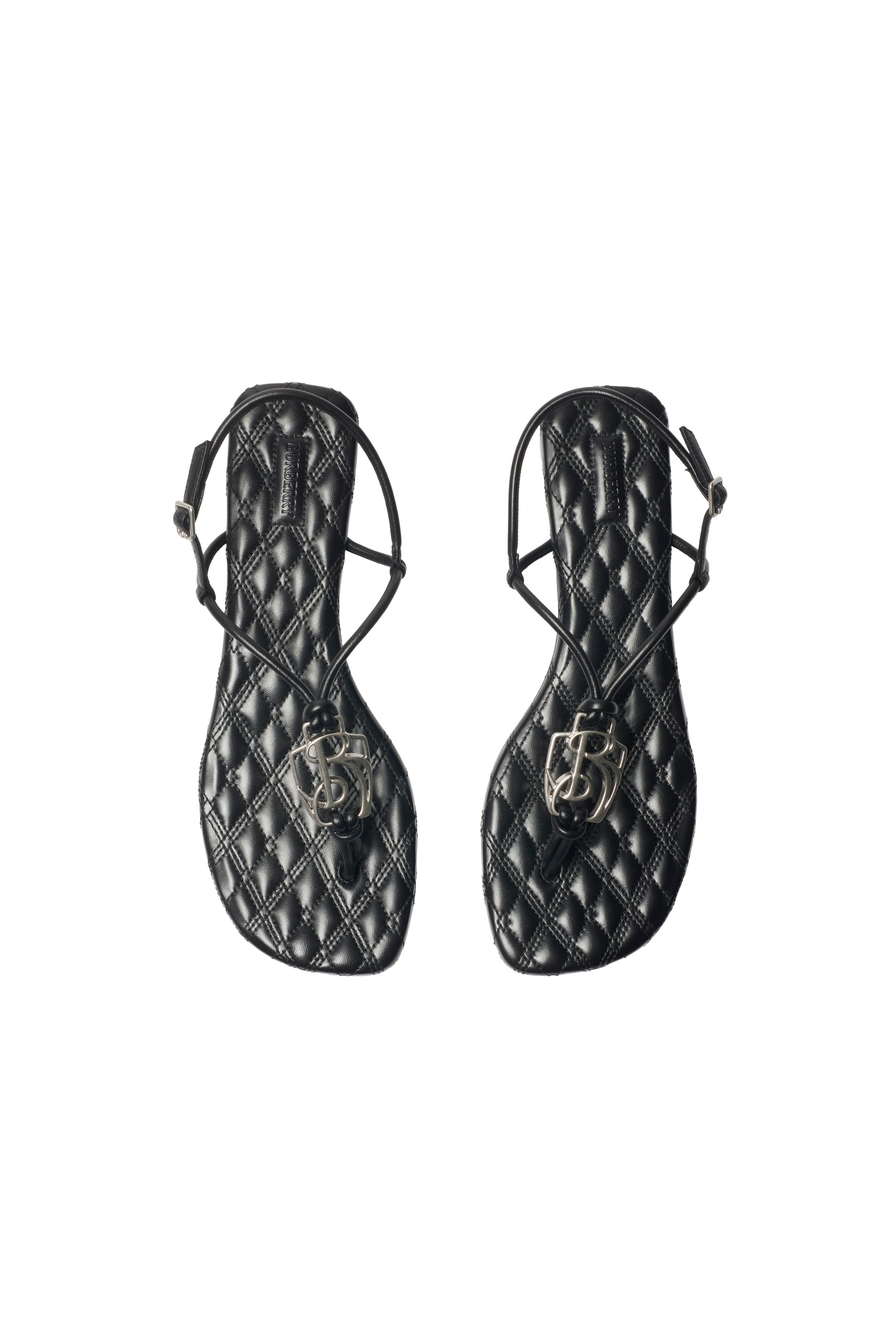 Burberry Leather Ronda Low Sandals, Alternate, color, 