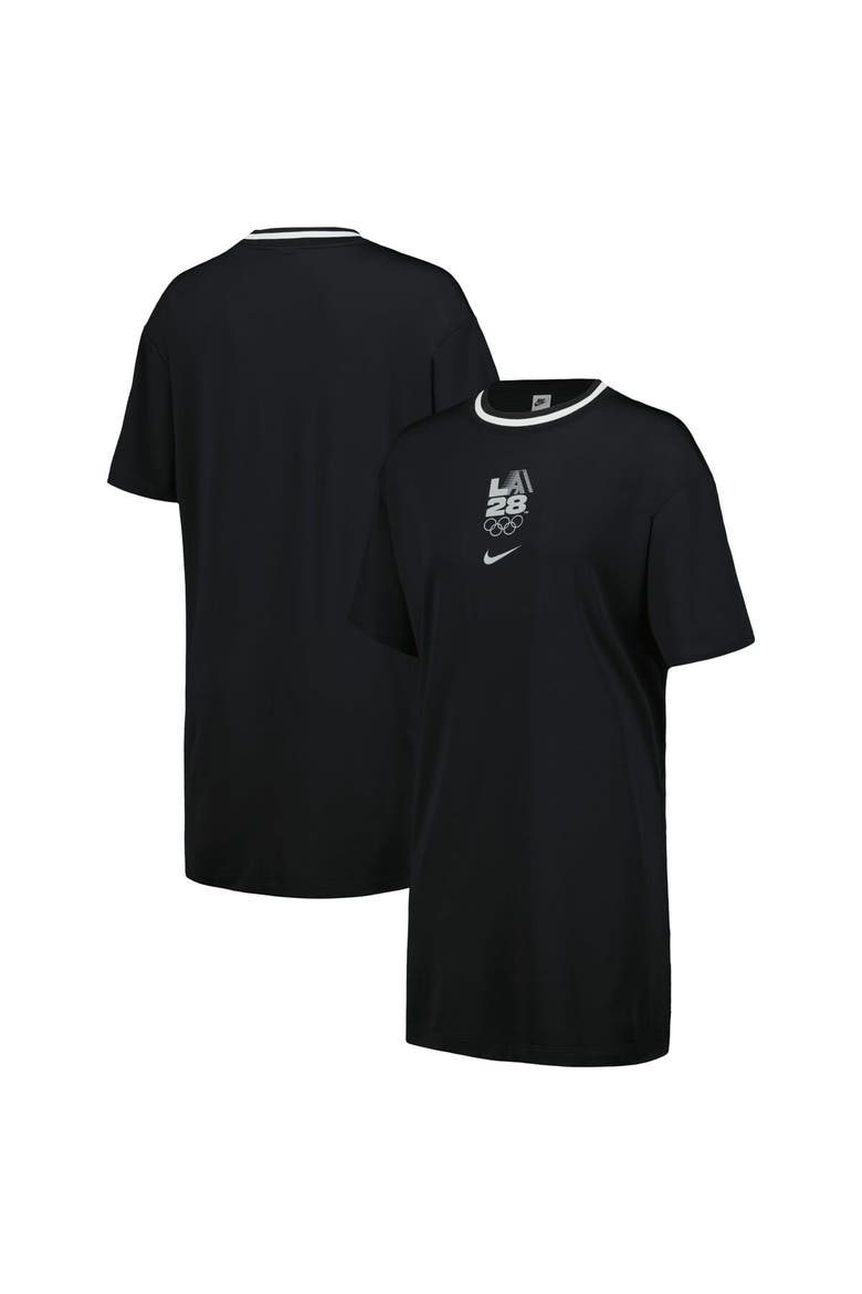 Women's Nike Black LA28 Essential T-Shirt Dress, Main, color, Black