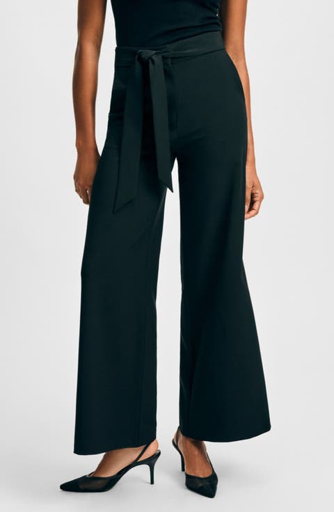 パンツ Theory Tailored Satin Pants With High Waist Women's High Rise Tailored Straight Satin Pant | Women's