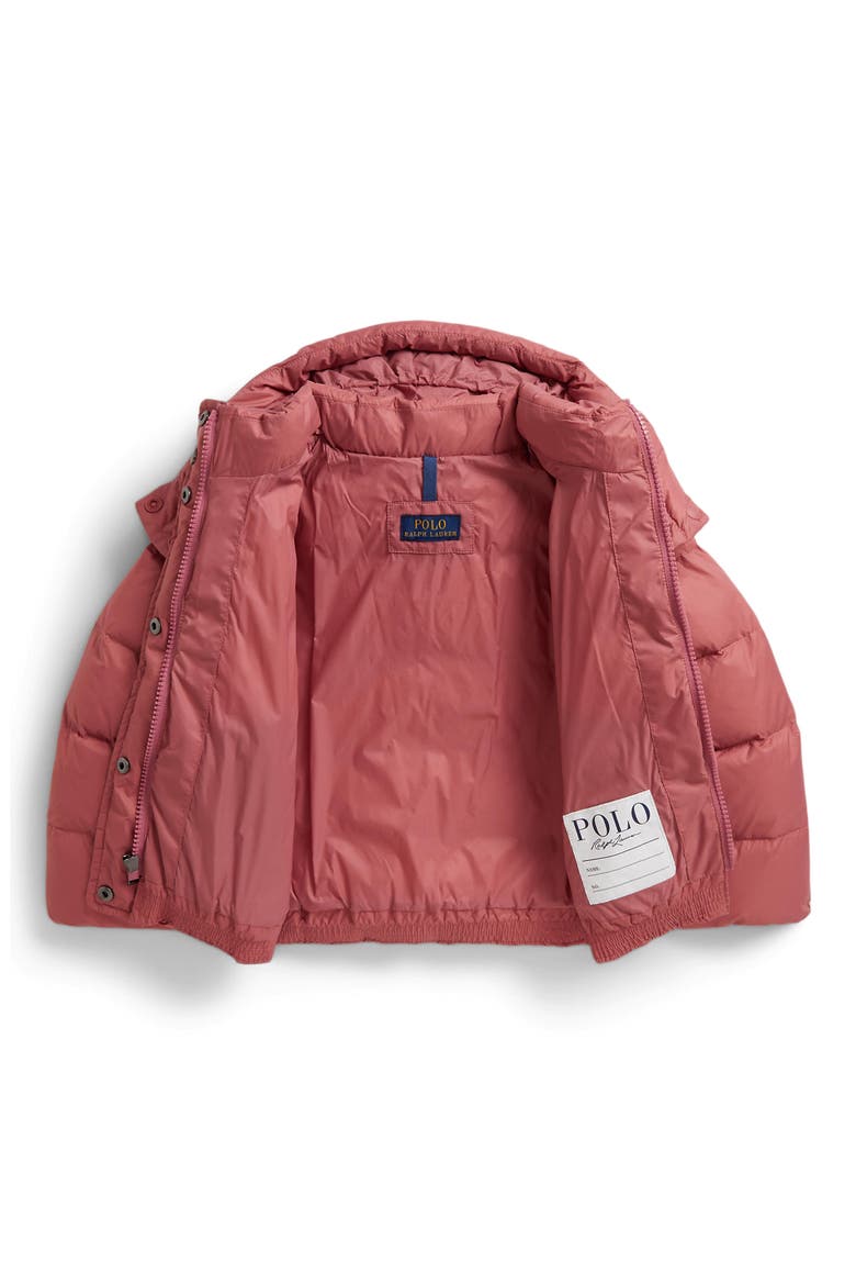 Kids' Water Repellent Down & Feather Fill Jacket, Alternate, color, PINK