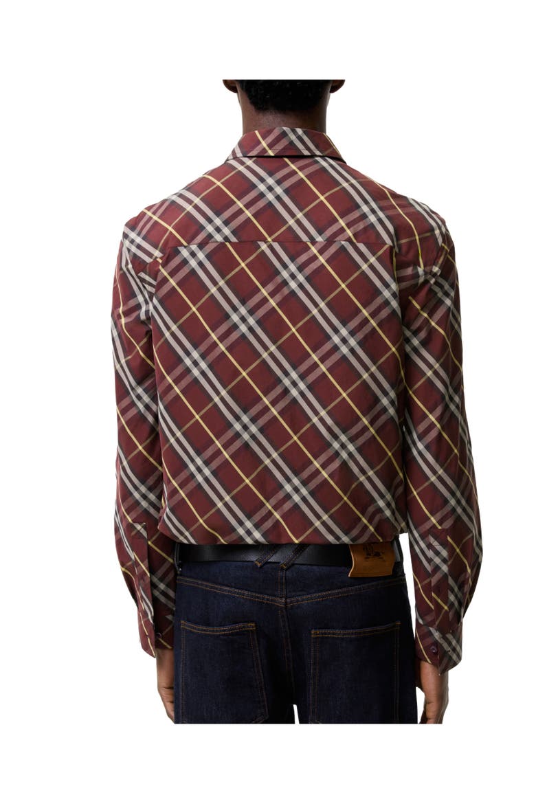 Classic Fit Check Cotton Shirt, Alternate, color, Vineyard red