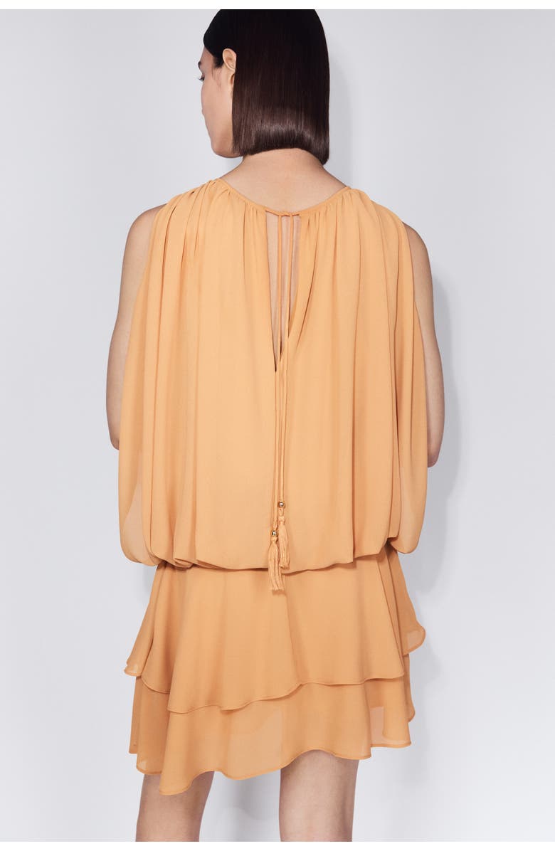 H&M Cape-detail Chiffon Dress, Alternate, color, Dusty Orange