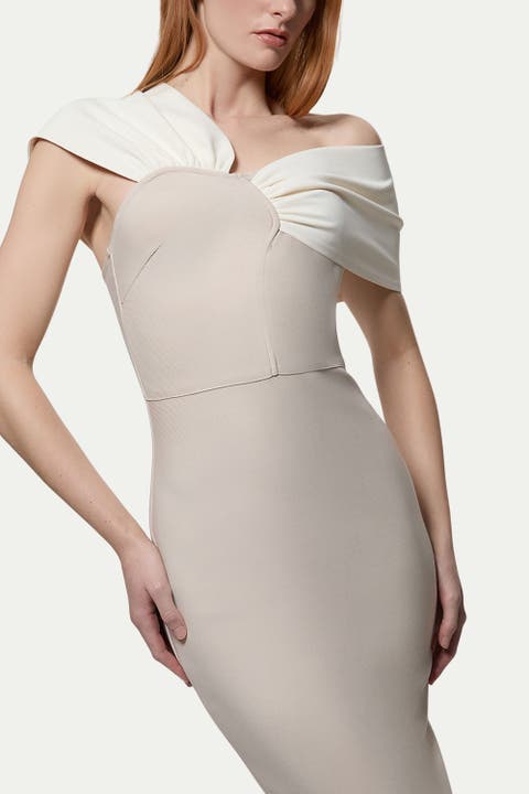 Figure Form Asymmetric Midi Dress