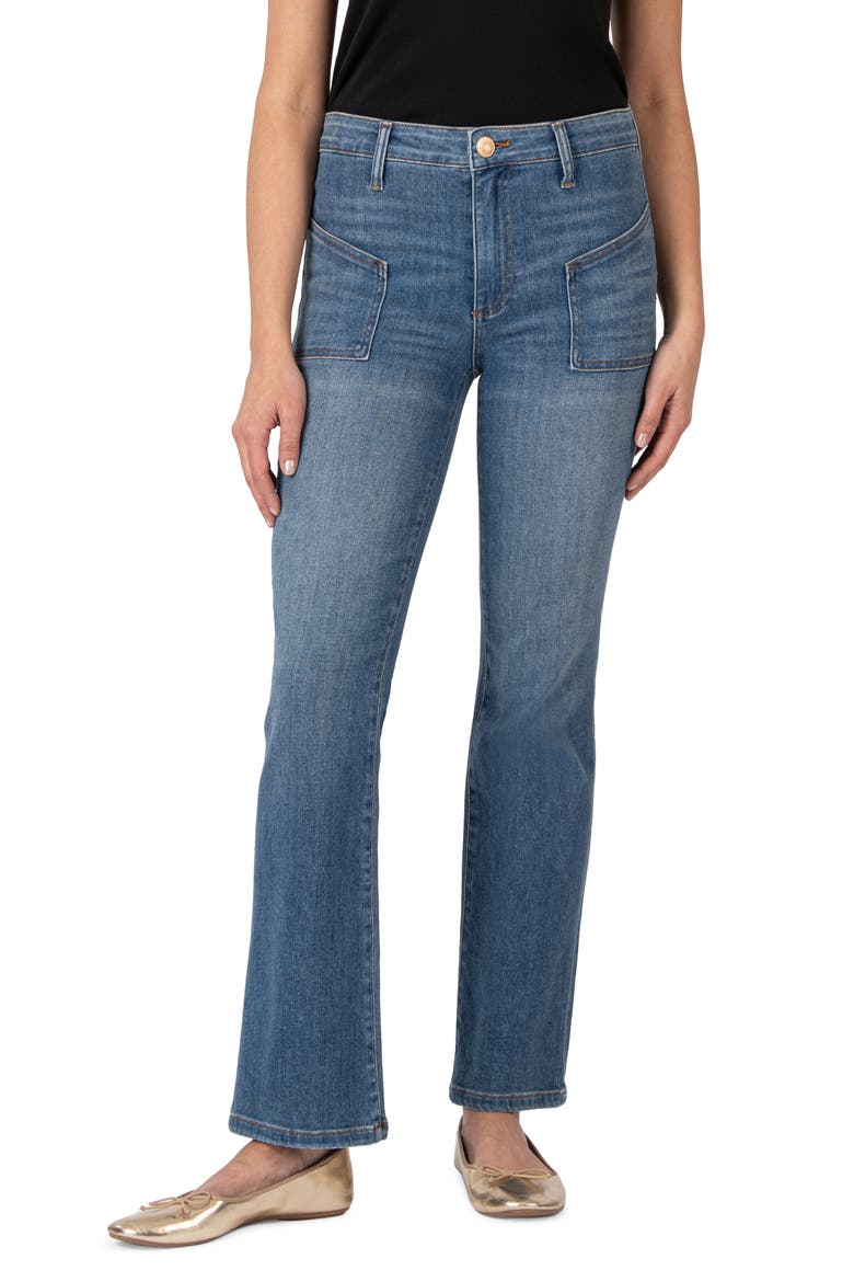 Kelsey Patch Pocket High Waist Ankle Flare Jeans, Main, color, INSPIRATION