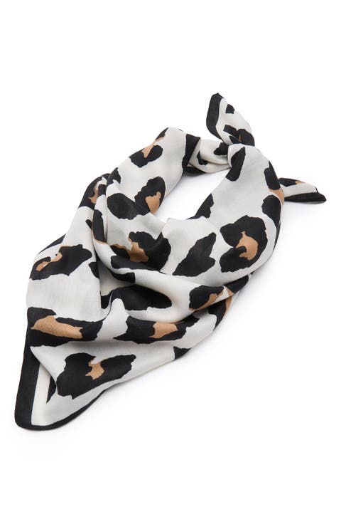 Leopard Print Satin Scarf