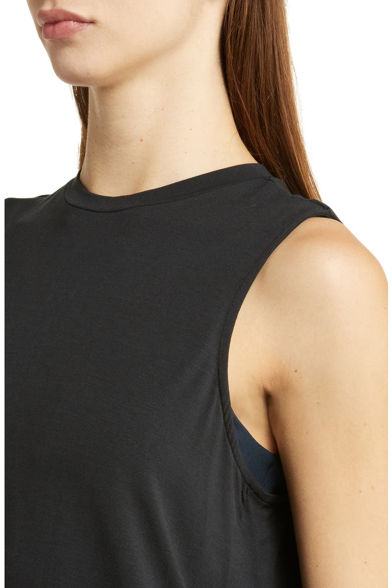 Draped Back Tank, Alternate, color, BLACK