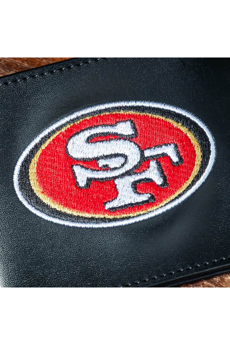 San Francisco 49ers Synthetic Leather Embroidered Bifold Wallet, Alternate, color, Black