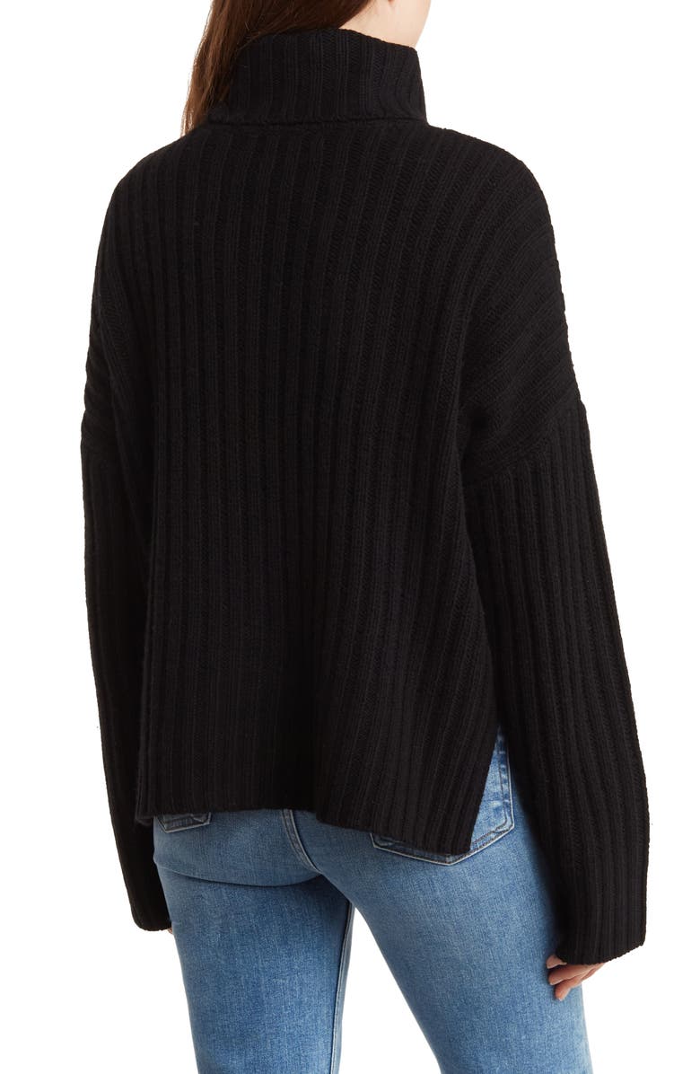360 CASHMERE Angelica Wool & Cashmere Ribbed Turtleneck Sweater, Alternate, color,