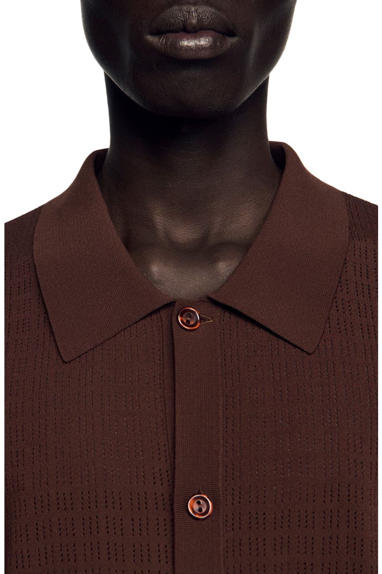 Openwork shirt, Alternate, color, Chocolate