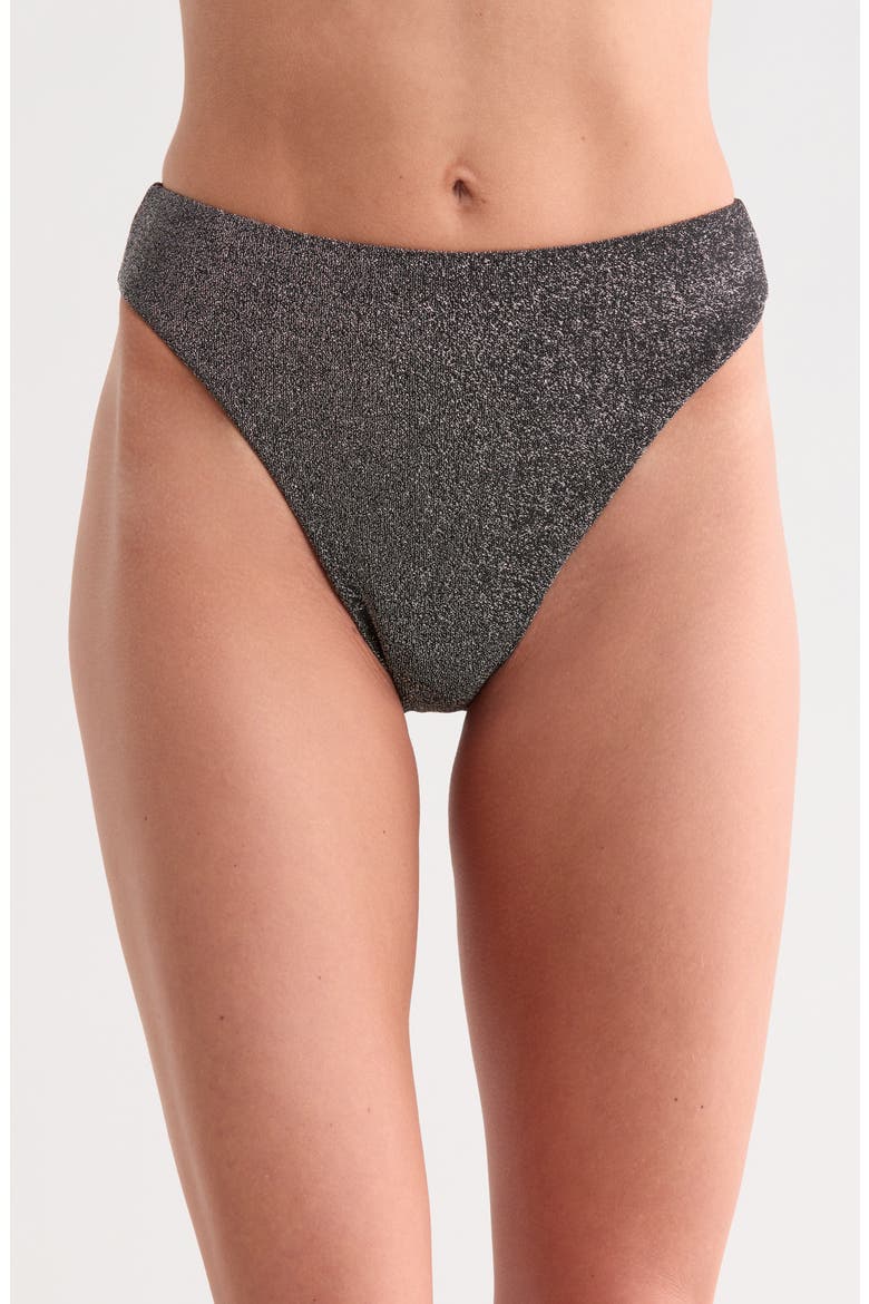 Seashore High Waist Bikini Bottoms, Main, color, SPARKLE BLACK