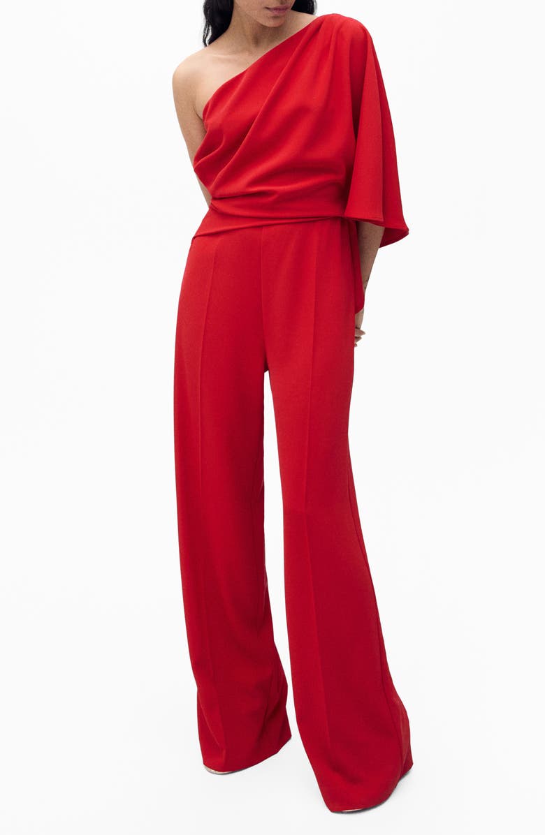 MANGO Asymmetric One-Shoulder Jumpsuit, Main, color, 