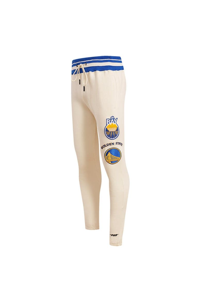 Men's Pro Standard Cream Golden State Warriors Retro Classic Fleece Sweatpants, Alternate, color, Cream