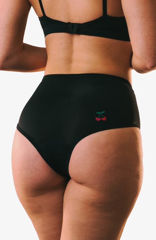 Cheeky Cherry 2-pack Leakproof Period Pad Ultra Smooth Full Brief In Onyx/onyx