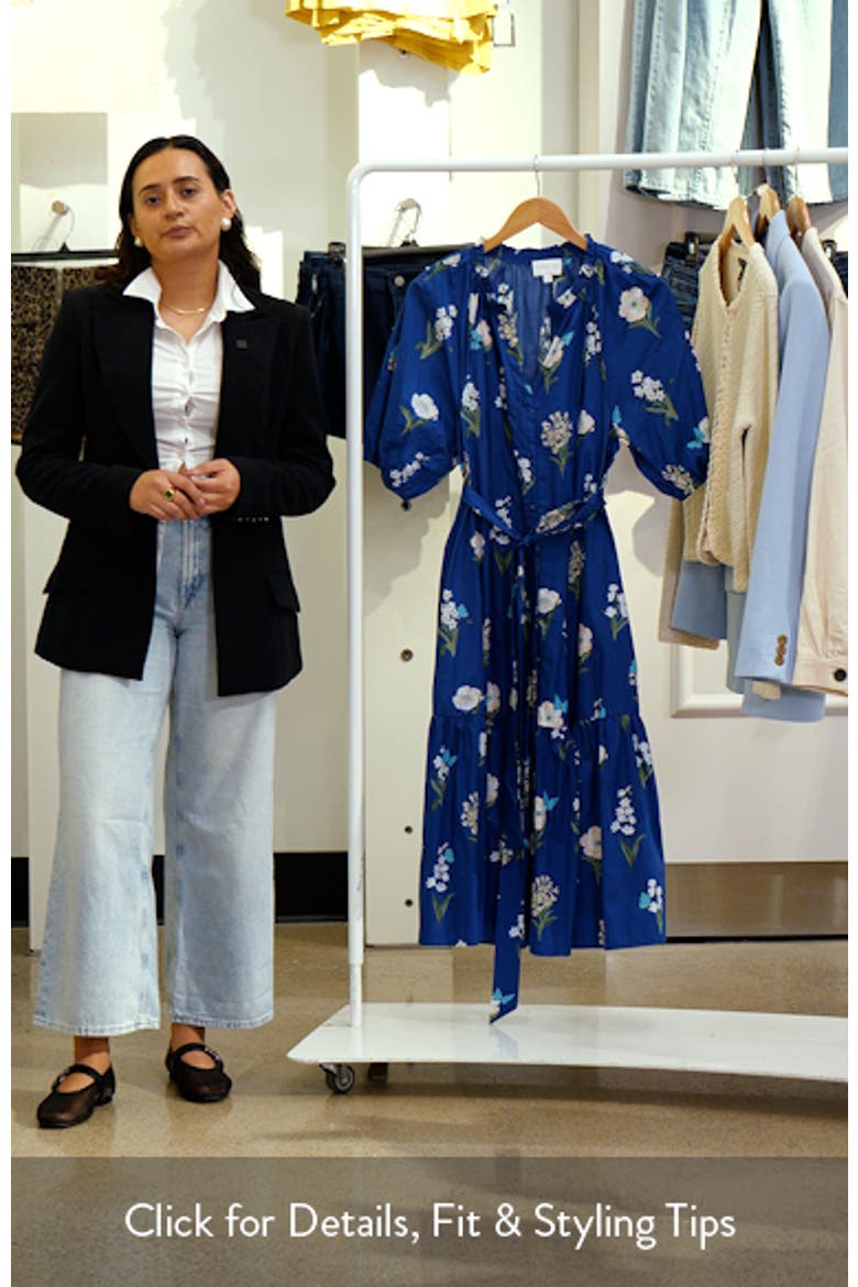 Madison Floral Wynette Cotton Tiered Midi Shirtdress video