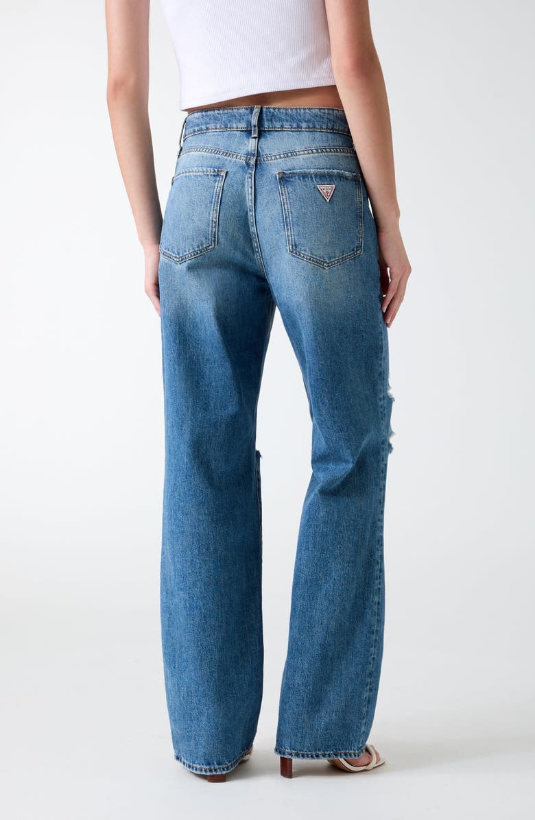 GUESS High Waist Ripped Straight Leg Jeans, Alternate, color, 