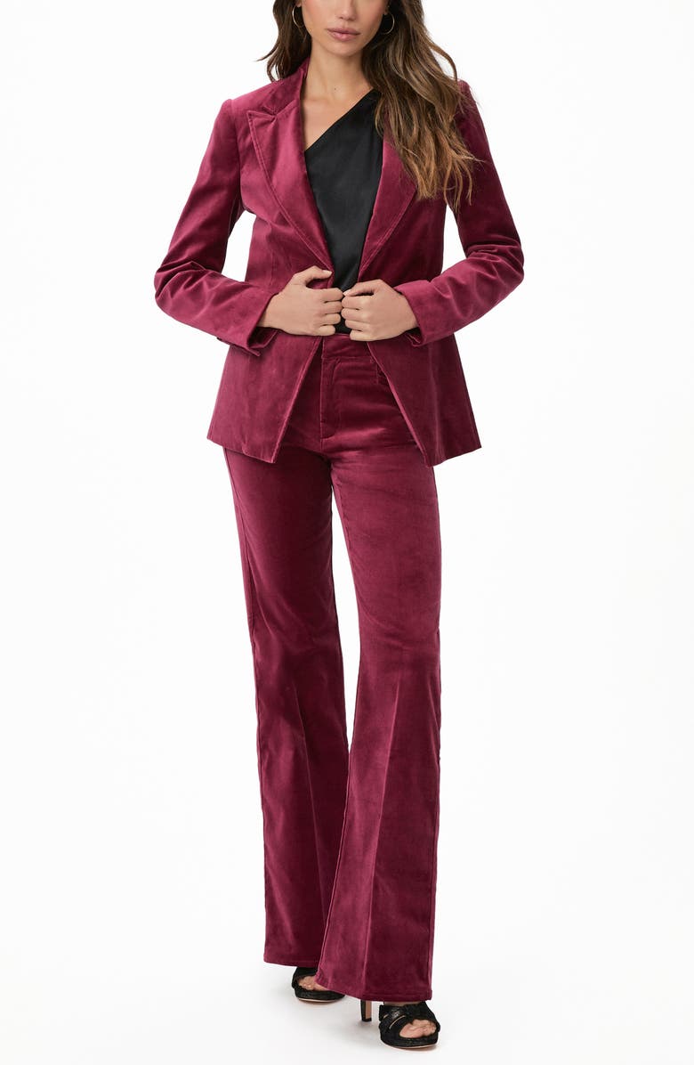 PAIGE Chelsee Stretch Velvet Blazer, Alternate, color, 